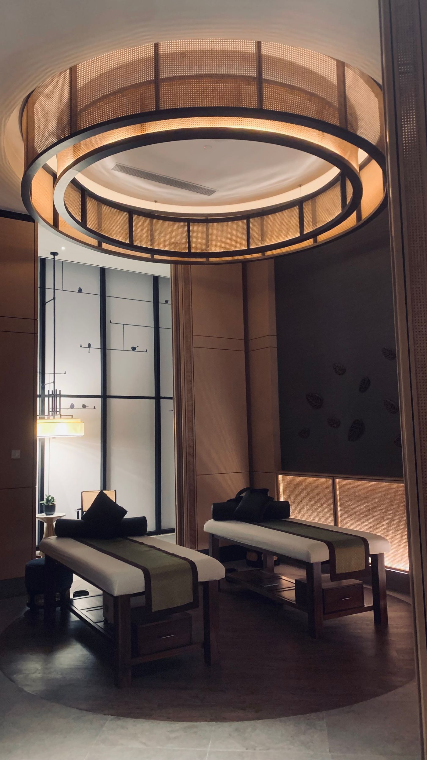 Spa suite with ambient lighting